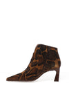 Hispanitas Paris Suede Leather Giraffe Printed Heeled Ankle Boots, Brown