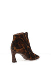 Hispanitas Paris Suede Leather Giraffe Printed Heeled Ankle Boots, Brown