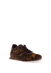 Hispanitas Zinnia Giraffe Printed Laced Trainers, Brown