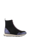 Hispanitas Kansas Velour Zip Front Boots, Navy