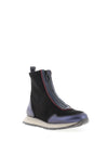 Hispanitas Kansas Velour Zip Front Boots, Navy