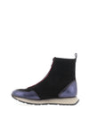 Hispanitas Kansas Velour Zip Front Boots, Navy