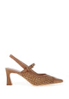 Hispanitas Giorgia Woven Net Sling Back High Heels, Tan