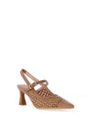 Hispanitas Giorgia Woven Net Sling Back High Heels, Tan