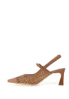 Hispanitas Giorgia Woven Net Sling Back High Heels, Tan