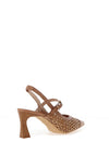 Hispanitas Giorgia Woven Net Sling Back High Heels, Tan