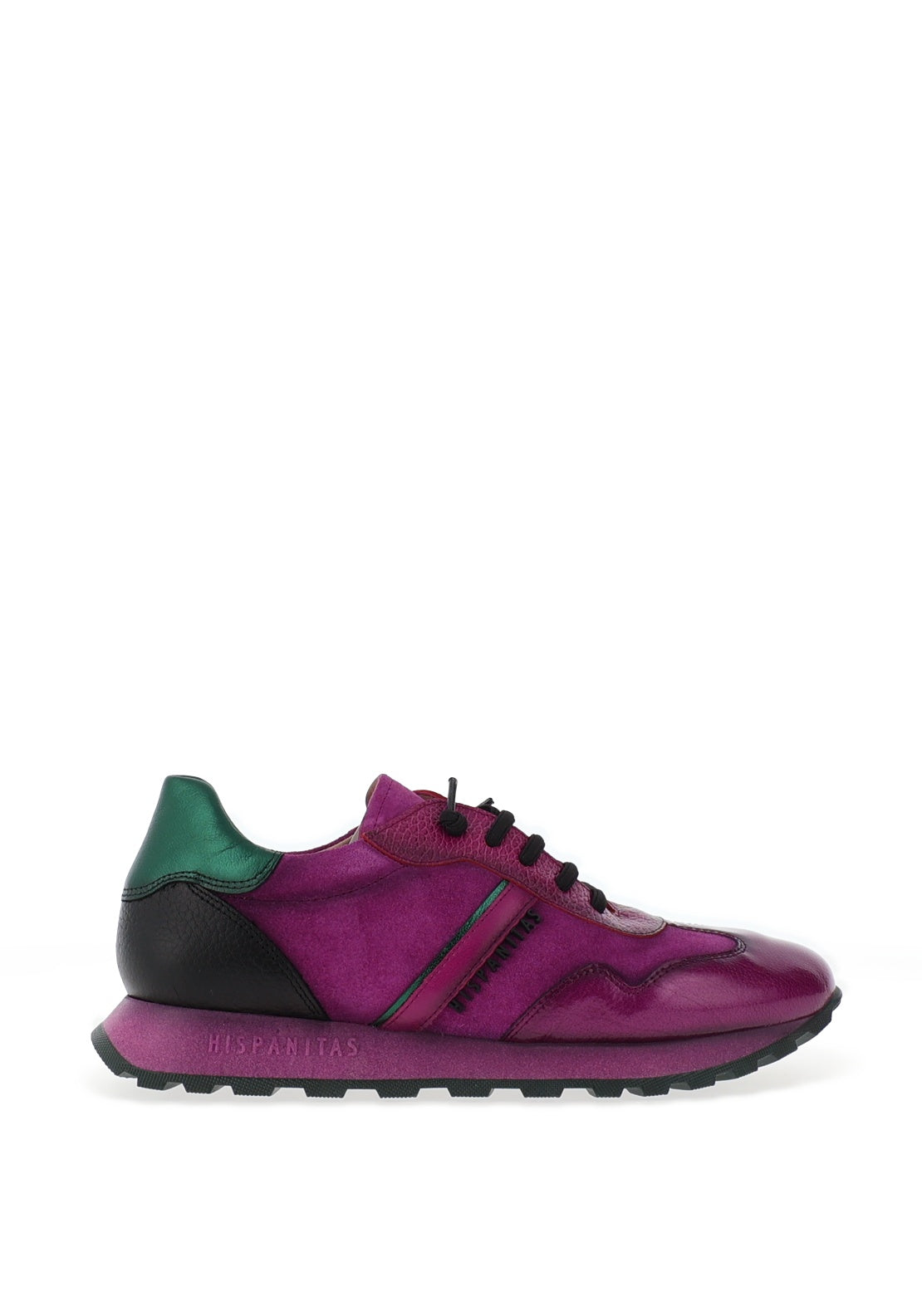 Hispanitas Loria Leather Colour Block Trainers, Magenta - McElhinneys