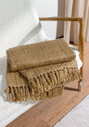 Riva Paoletti Hoem Morni Tassel Fringe Throw, Olive