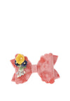 Hollihops And Flutterflies Velvet Floral Bow, Pink