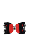 Hollihops And Flutterflies Velvet Check Bow, Black and Red