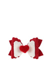 Hollihops And Flutterflies Velvet Heart Layered Bow, Red Multi