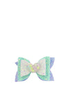 Hollihops and Flutterdlies Heart Glitter Bow, White Multi