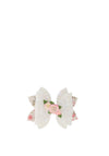 Hollihops and Flutterdlies Pink Flower Glitter Bow, White Multi