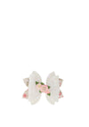 Hollihops and Flutterdlies Pink Flower Glitter Bow, White Multi