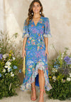 Hope and Ivy Avaline Floral Wrap Dress, Blue