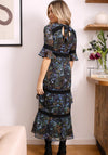 Hope & Ivy Nadine Tiered Ruffle Skirt Midi Dress, Blue and Green