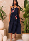 Hope & Ivy Inaya Embellished Koi Fish Dress, Navy