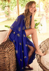 Hope and Ivy Marion Embellished Wrap Dress, Blue