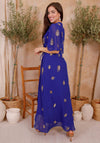 Hope and Ivy Marion Embellished Wrap Dress, Blue