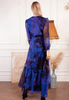 Hope and Ivy Veronique Floral V-Neck Wrap Dress, Purple