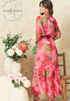 Hope and Ivy Roxanne Floral Wrap Dress, Pink