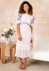 Hope & Ivy Valencia Dobby Mesh Midi Dress, Lilac