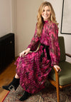 Hope & Ivy Beatrice High Neck Belted Maxi Dress, Pink