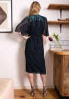 Hope & Ivy Brittany Embellished Wrap Midi Dress, Navy