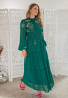 Hope & Ivy Nala Tie Waist Embellished Maxi Dress, Green