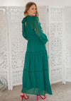 Hope & Ivy Nala Tie Waist Embellished Maxi Dress, Green