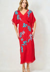 Hope and Ivy Inara Embroidered Midi Dress, Red