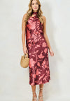 Hope & Ivy Jamila Cowl Neck Midi Dress, Burgundy