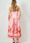 Hope & Ivy Luma Drop Waist V-Neck Midi Dress, Pink