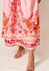 Hope & Ivy Luma Drop Waist V-Neck Midi Dress, Pink