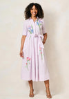 Hope & Ivy Merrin Embellished Tie Wasit Shirt Dress, Lilac and White