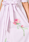 Hope & Ivy Merrin Embellished Tie Wasit Shirt Dress, Lilac and White