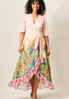 Hope & Ivy Morocco Flutter Sleeve Maxi Wrap Dress, Light Pink