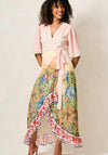 Hope & Ivy Morocco Flutter Sleeve Maxi Wrap Dress, Light Pink