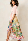 Hope & Ivy Morocco Flutter Sleeve Maxi Wrap Dress, Light Pink
