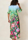 Hope & Ivy Solenne Floral with Thigh Slit Maxi Dress, Green Multi