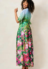 Hope & Ivy Solenne Floral with Thigh Slit Maxi Dress, Green Multi