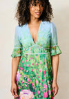 Hope & Ivy Solenne Floral with Thigh Slit Maxi Dress, Green Multi