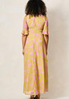 Hope & Ivy Yara Frill Sleeve Thigh Slit Maxi Dress, Green