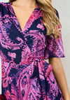 Hope & Ivy Yasmine Flutter Sleeve Wrap Maxi Dress, Purple