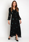 Hope & Ivy Embellished Wrap Maxi Dress, Black Blue