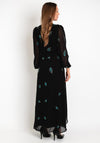 Hope & Ivy Embellished Wrap Maxi Dress, Black Blue