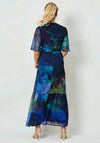 Hope and Ivy Jaquelin Flutter Sleeve Maxi Wrap Dress, Blue Multi
