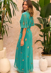 Hope & Ivy The Emmeline Embellished Wrap Dress, Green