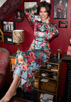 Hope & Ivy Fawn Floral Maxi Dress, Teal Blue