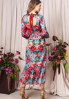 Hope & Ivy Fawn Floral Maxi Dress, Teal Blue